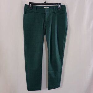 Merona Modern Fit Slim Leg Ankle Pants Women’s Size 6 Green Stretch Trousers